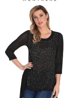Sweater Semitransparente con Strass