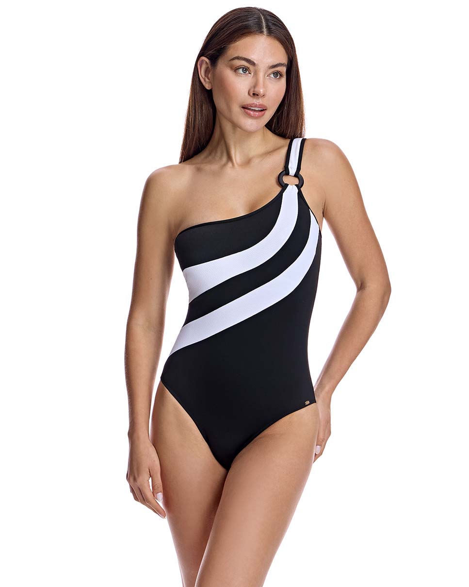 Bañador para mujer anudado al hombro en color negro