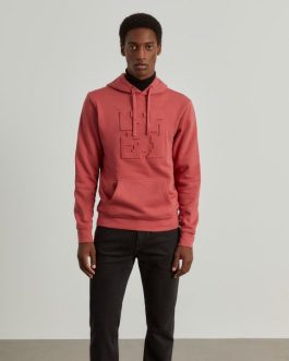 Sudadera con logo en relieve y bolsillo canguro