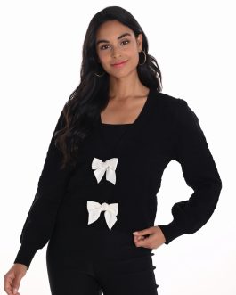 Rebeca de punto con lazos